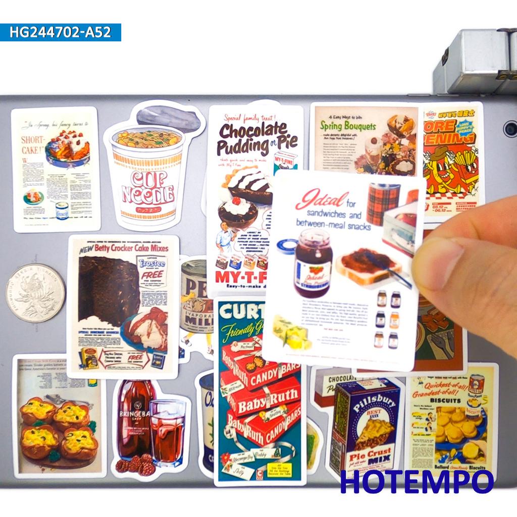 Retro Food Poster Stickers Yummy Dessert Cake Bread Jam Art Graffiti For Diy Creative Decoration Funny Sticker 203050Pcs