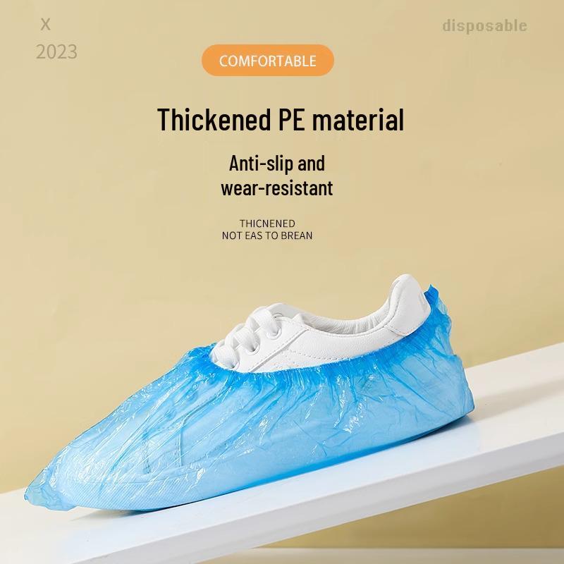 WZR Waterproof Non-Slip Disposable Shoe Covers: Durable, Thick, Dustproof, One Size Fits All for Indoor Use