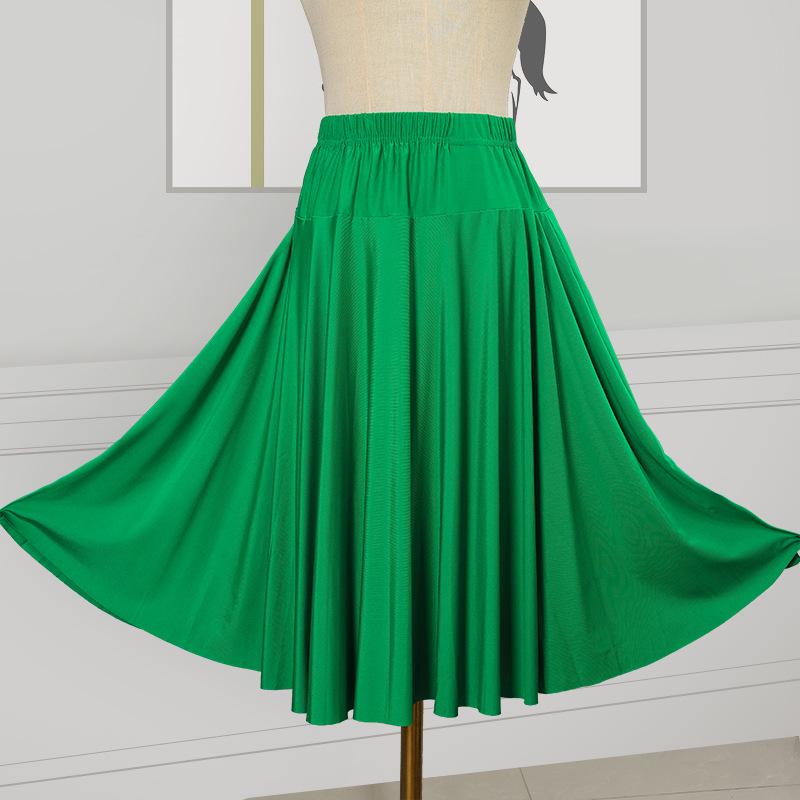 2025 Nová jednobarevná sukně na square dance a sálový tanec s velkým rozsahem