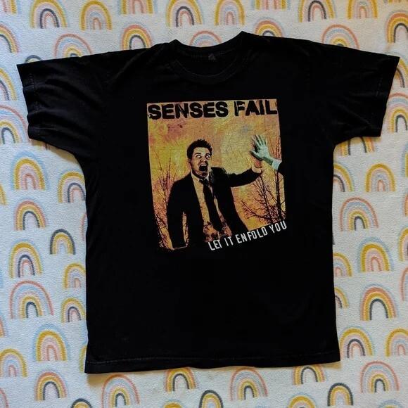 Senses Fail Music For Lovers Black T-Shirt Cotton Full Size S-5XL CO697 Unisex T-Shirt M