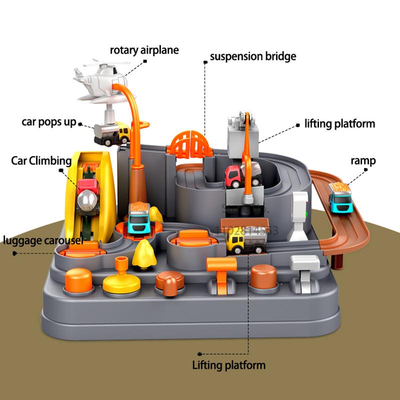 Racing Rail Car Model Train Track Adventure Game Animals Space Rocket Toys Children Educational Brain Mechanical Interactive