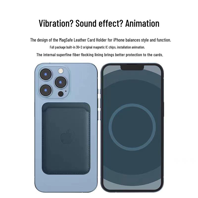 Magnetic Leather Card Holder Case for iPhone 14/13/12 with MagSafe Compatibility