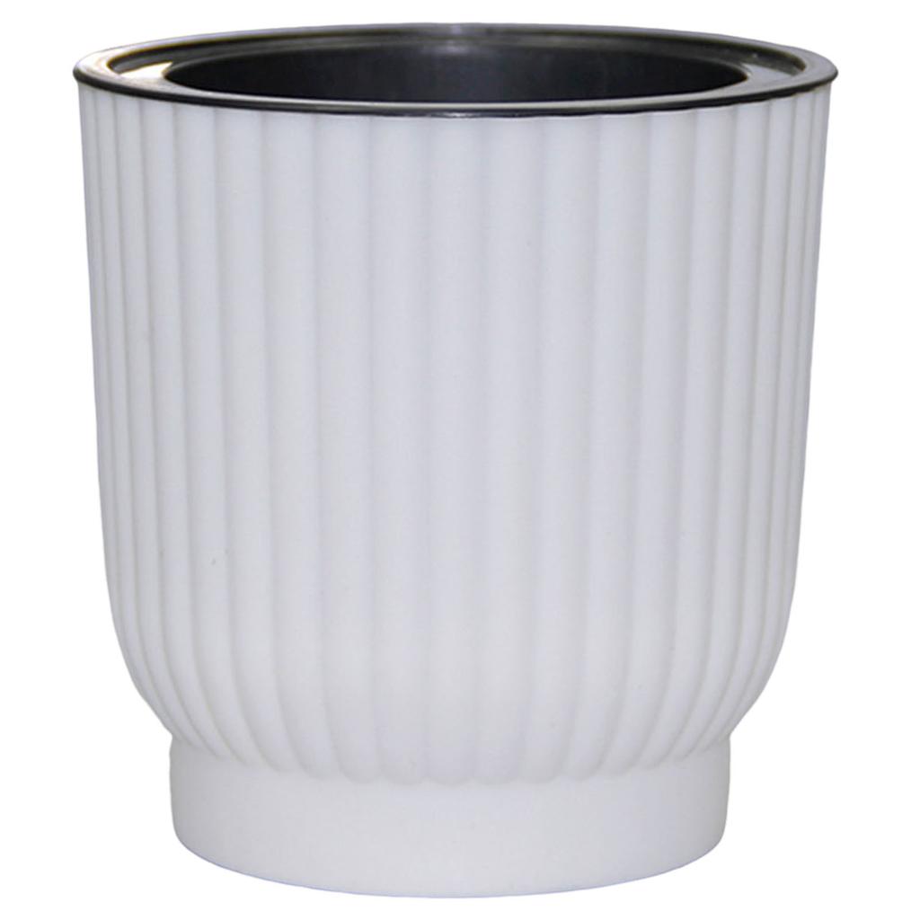 White Round Plant Flower Pot Stylish Water-saving Desktop Planters for Family Friend Neighbor Gift