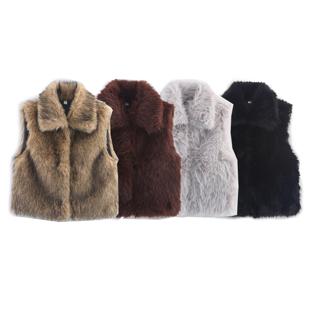 Women's autumn new casual street fashion vest vest faux fur top