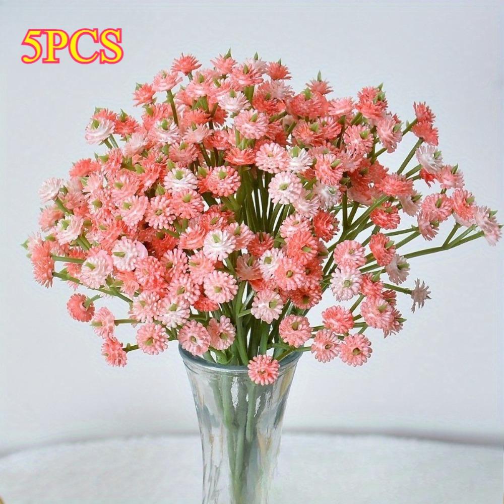 

5 Realistic Touch Imitation Flowers, Faux Gypsophila, Suitable for All Seasons, Perfect for Wedding, Engagement розовый