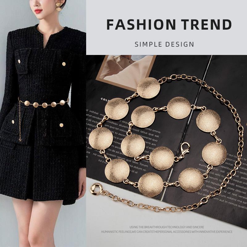 European and American Metal Chain Women's Trendy Versatile Dress Decorative High-end Waist Chain Women's Style