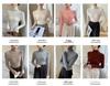 2025 A/W Women's Brushed Striped High-Neck Cashmere Sweater