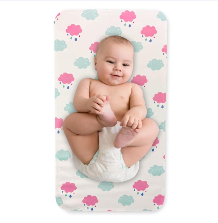 Baby Portable Changing Pad, Foldable Changing Pad, Diaper Change Mat Waterproof and Washable for Daily and Travel Baby Essential серый