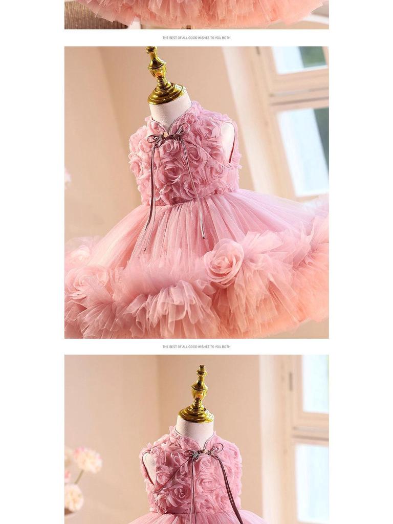 Girls' Flower Girl Wedding and Princess Party Dress for Birthday, Host, Piano Performance, and Special Events