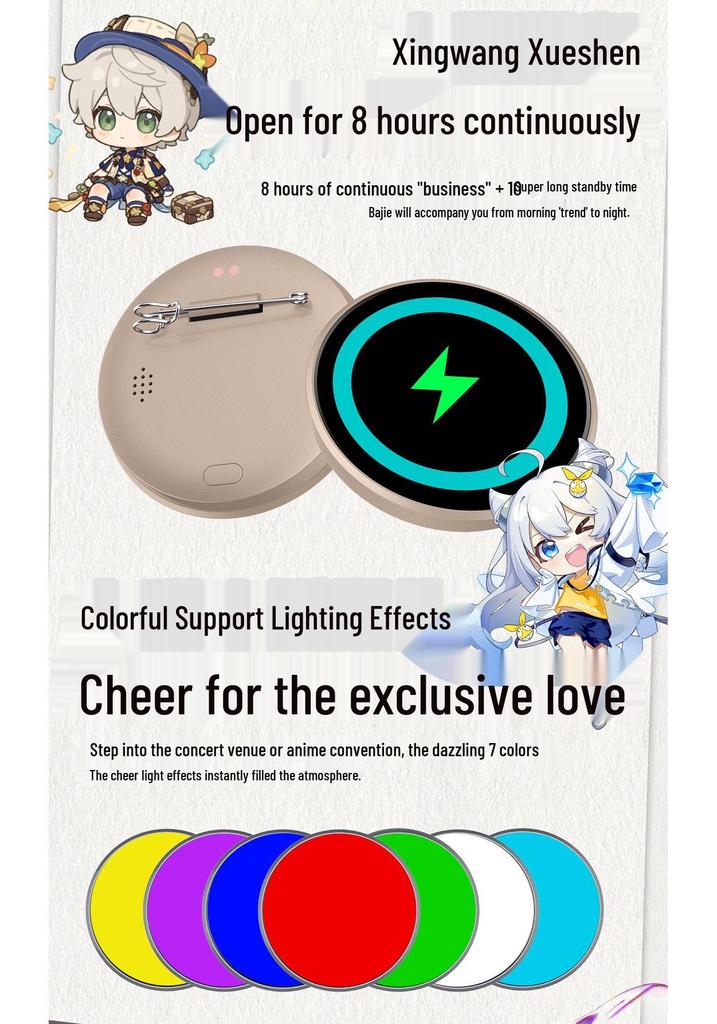 Grenzüberschreitende Bluetooth Anime-Anstecknadel mit Videodisplay & Langer Akkulaufzeit