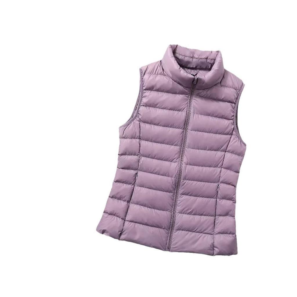 Women's Lightweight Down Vest, Stand-Up Collar, Plus Size 200 Jin, Autumn/Winter Outerwear