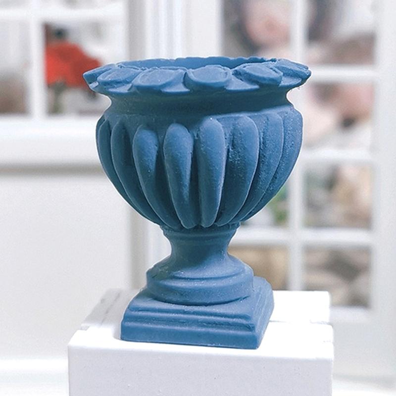 1:12 Vaso da Fiori Miniatura per Casa delle Bambole Colonna Romana Mini Colonna di Fiori Vasi da Fiori Giardino Esterno Piante in Vaso Modello Decor Giocattolo