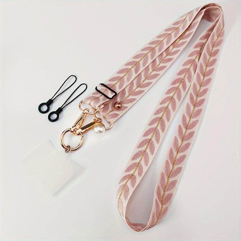 Mobile Phone Strap Lanyard Long Crossbody Shoulder Chain Pearl Pendant Hanging Adjustable Halter Neck Wide Cloth