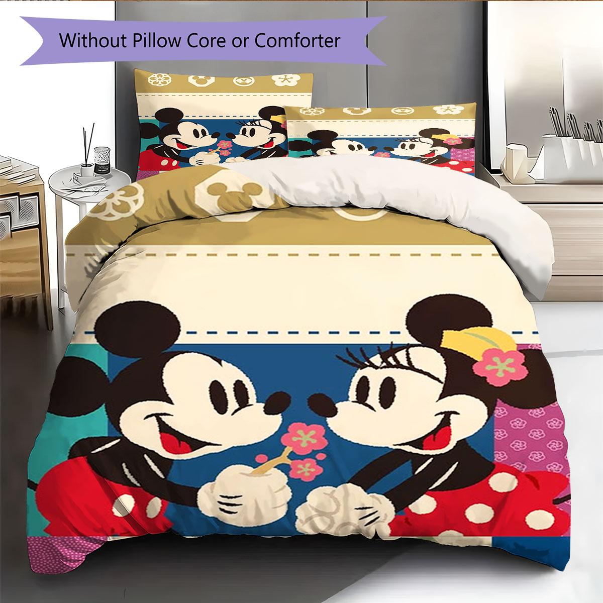

Japanese-style Kimono Mickey and Minnie Mouse Couple Print Bedding Set - A Perfect Choice for Decorating A Child s Bedroom. 135x200cm