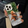 C-Cute Funny Monkey Phone Case For iPhone 11 12 13 14 15 16Pro Max Plus white Sliver  Phone Cover