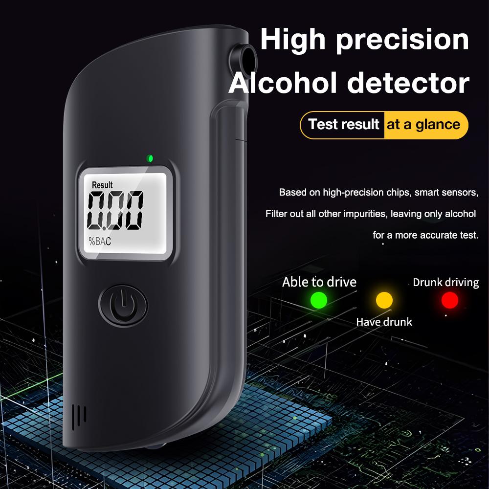 

High Accuracy Portable Breathalyzer LCD Digital Alcohol Breath Detector Blowing Alcohol Tester Drunk Driving Test for Home Party