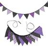 Colorful Halloween Triangular Flags Thanksgiving Cotton Fabric Pennant Bunting Banners for Schools Homes and Offices