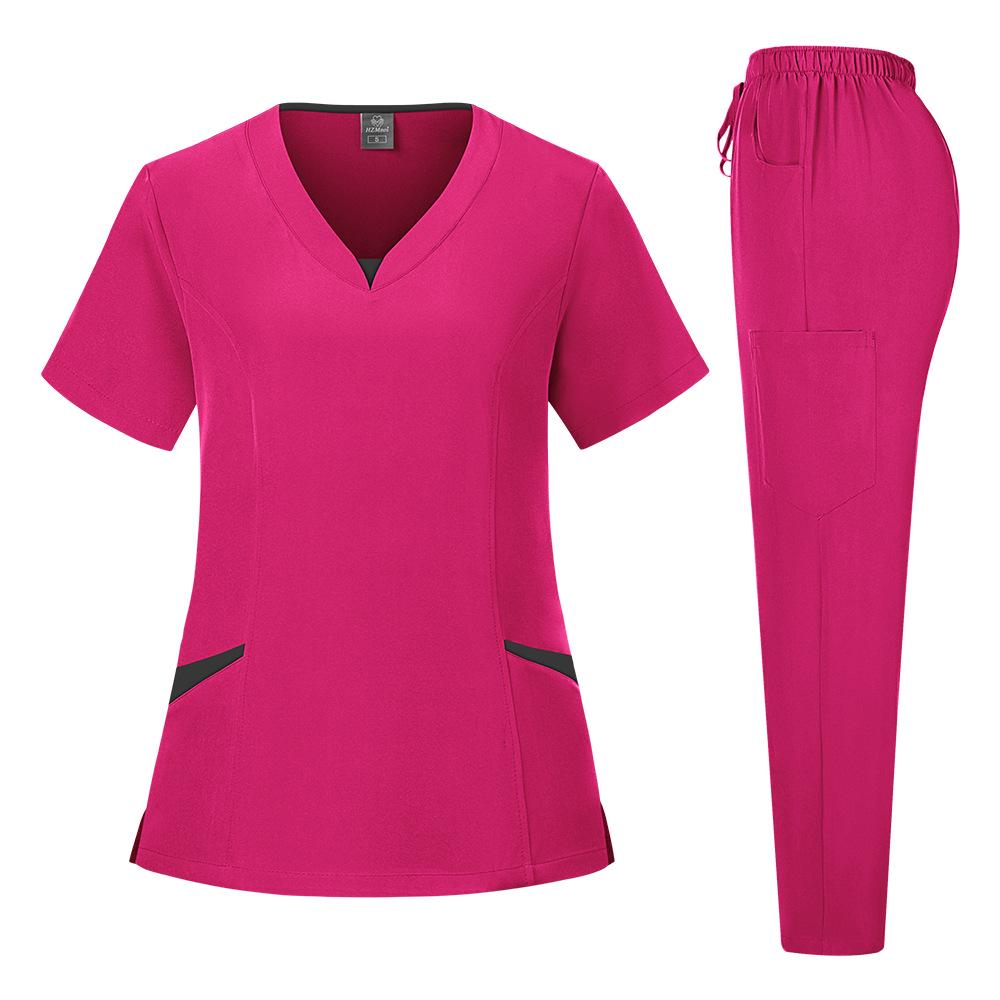 Nurse Uniform Scrub Suit for Operating Room: Breathable, Sweat-Absorbent Two-Piece Medical Workwear Set.