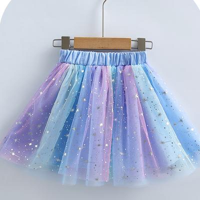 Girls' Colorful Pink Half Skirt New Baby Puff Mesh Versatile Dance Short Skirt