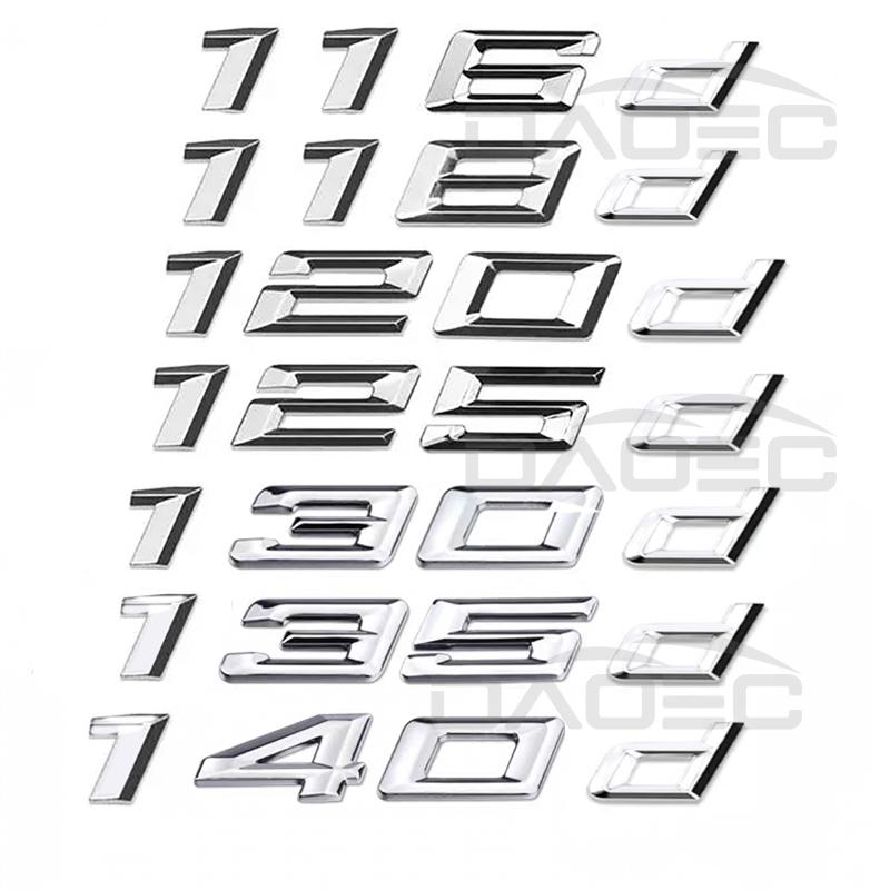 Emblema Letra Porta-Malas ABS Carro Adesivo Para BMW Série 1 116d 118d 120d 125d 130d 135d 140d E81 E82 E87 E88 F20 F21