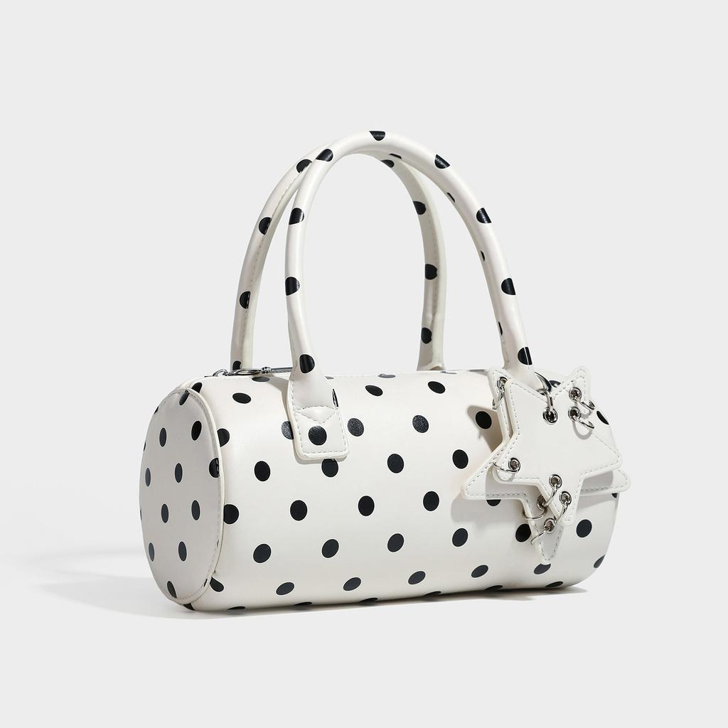 Wind Handbag for Women, Bowling Bag, Sweet Polka Dot Crossbody Bag, Boston Bag, Single Shoulder Bag for Women