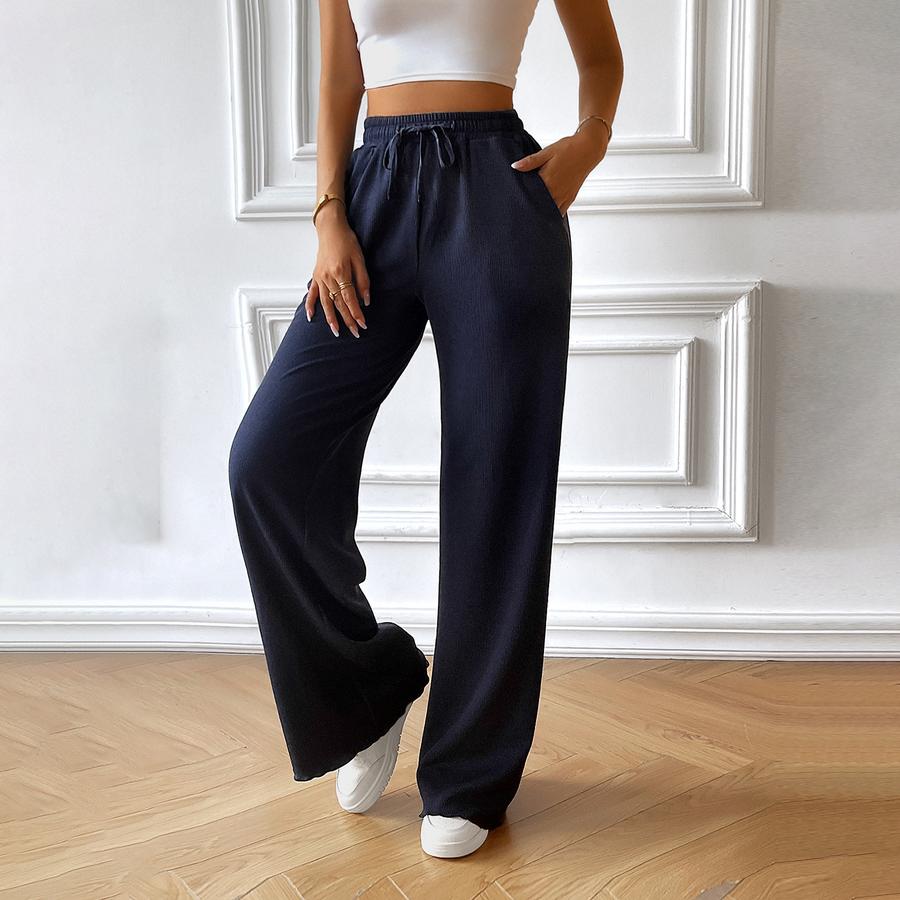 Women's Autumn Winter New Style Loose Casual Solid Wide Leg Pants
