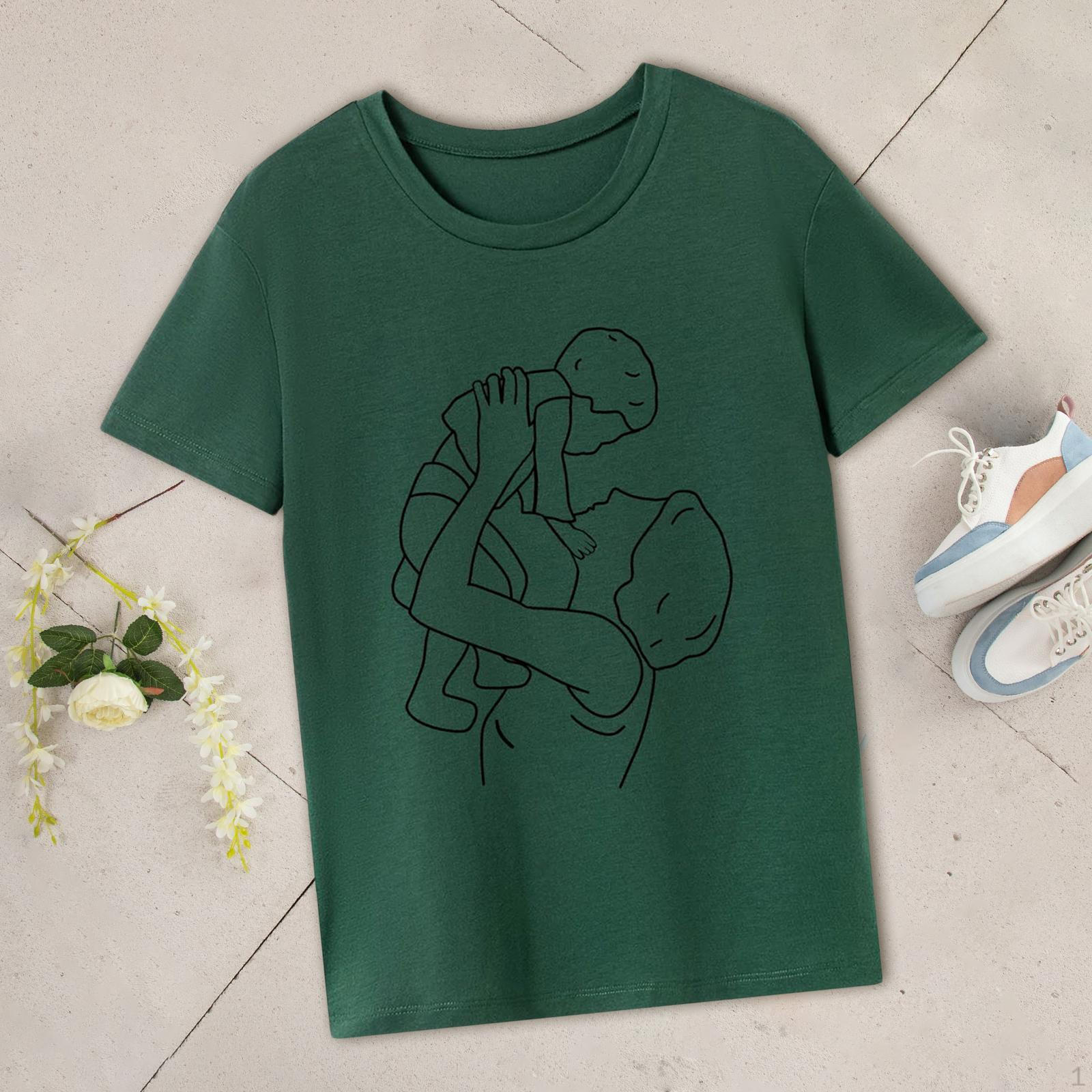 

Женская футболка с круглым вырезом, базовая футболка для кемпинга