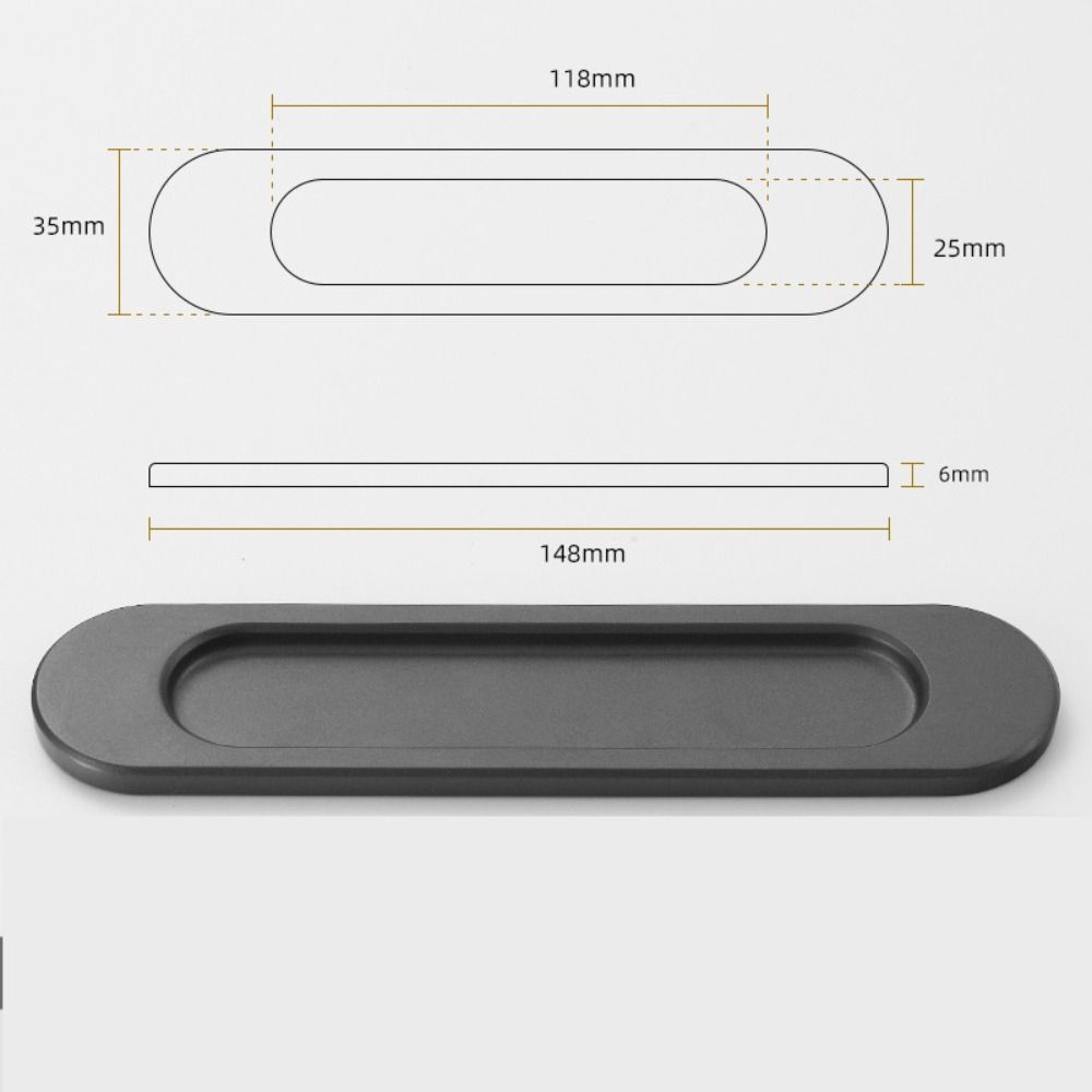 Self-adhesive Sliding Door Handle Black Grey Gold Drawer Cabinet Handle  Furniture Hardware