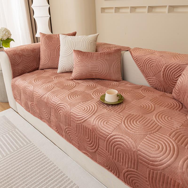 Rutschfeste Sofabezug, dickes Samt-Sofakissen-Handtuch für Wohnzimmermöbelschutz, solide Schonbezüge, Couchbezüge