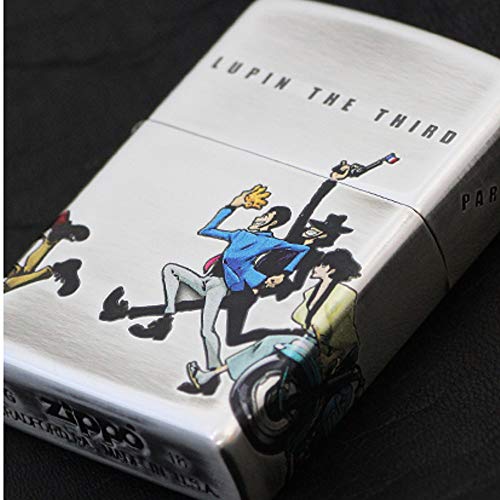 Zippo Lupin the Third 4-Side Chase Part 5 Pure Silver Plated Oil Lighter #200