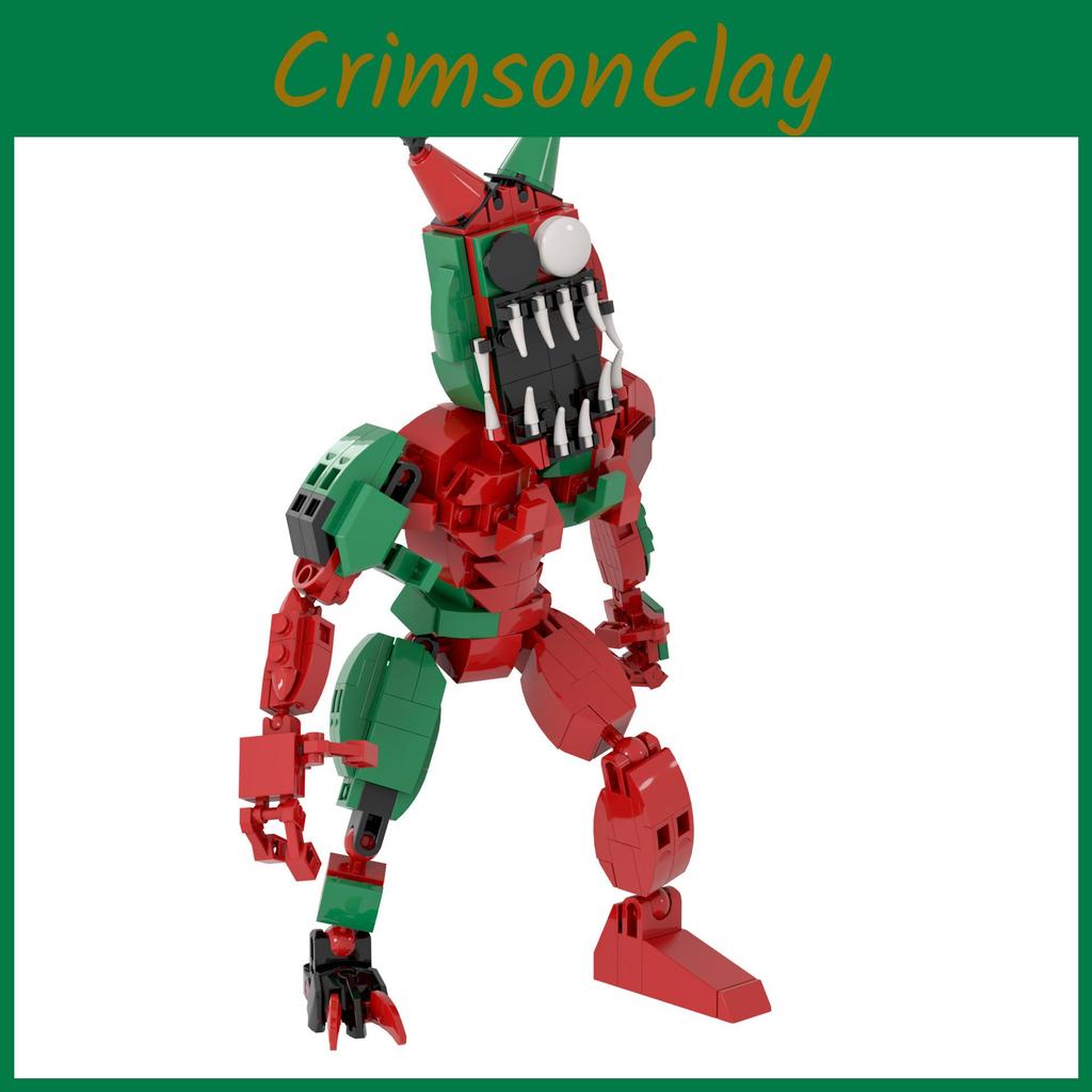 Red Monster Green Assembly Building Block Children Toy Model Desktop Ornament