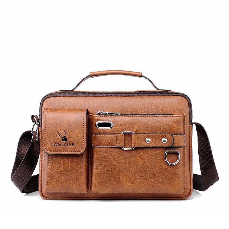 WEIXIER Marke männer Schulter Tasche Tragbare PU Leder Handtasche herren Business Schulter Messenger Tasche Aktentasche Umhängetaschen