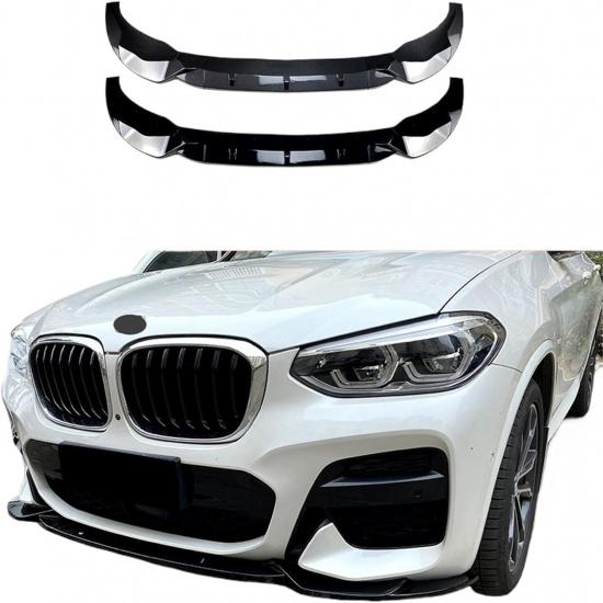 Compatible for BMW X3 G01 X4 G02 M40i M40d M-Pack M-Sport 2018-2021 Spoiler Diffuser Car Front Bumper Lip Splitter Black Body Kit Tuning(Bright