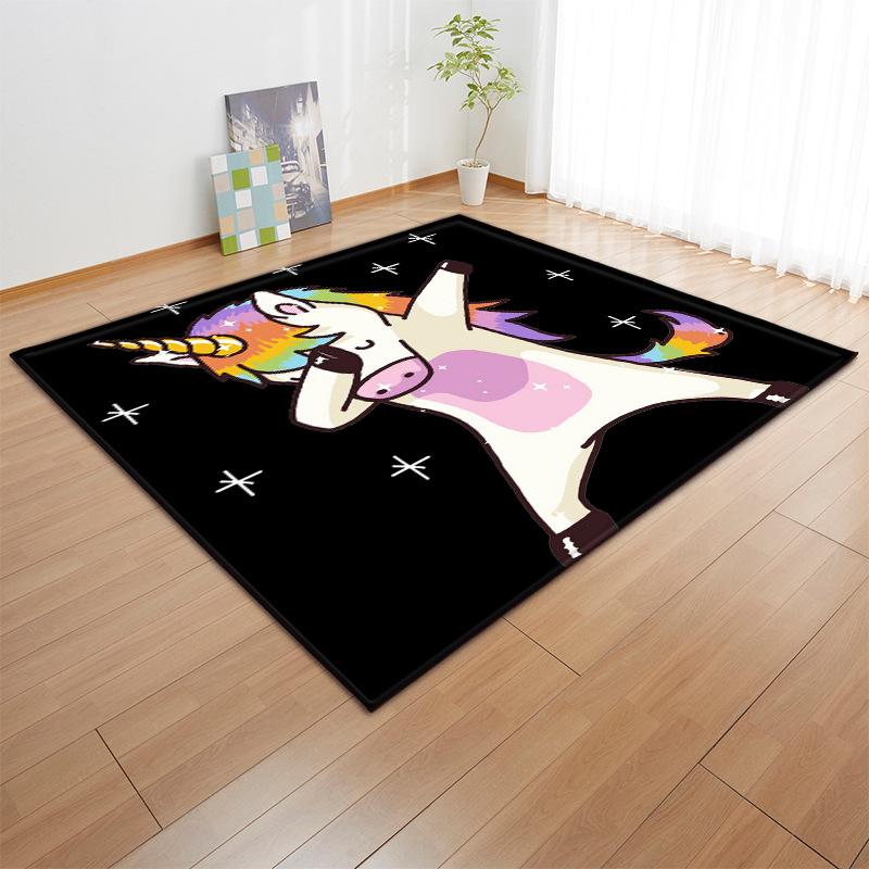 Cartoon Pink Rainbow Unicorn Carpet Soft Girl Room Rugs and Carpets for Home Living Room Cute Kids Bedroom Play Mat Home Decor