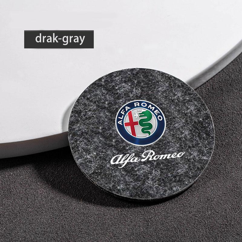 

Car Water Coasters Non-slip Insulation Pad Round Cup Groove Mat For Alfa Romeo giulia stelvio giulietta 159 147 156 Accessories
