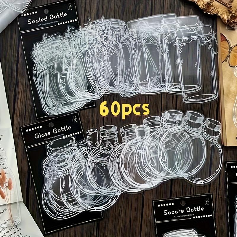 60pcs Transparent Dried Flower Bookmarks Diy Bookmark For Students Wishing Bottle Stickers Flower Page Clips Kids Gift Bookmark