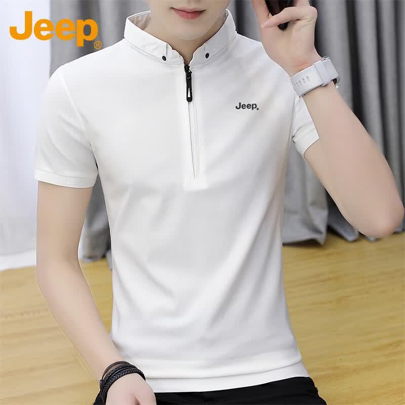 Jeep Men's Ice Silk Half-Zip Polo T-Shirt