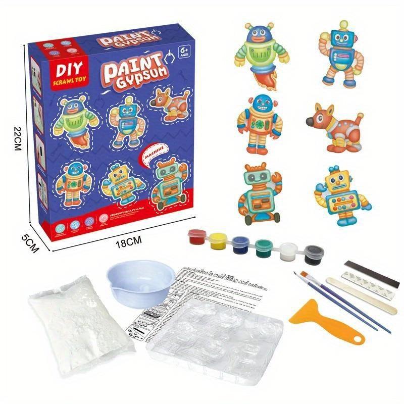 DIY Youth Stone Drawing Toys Graffiti Gypsum Drawing Educational Toys Handicraft Activity Games Dinosaur Decoration Set  Pod