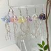 Transparent Iron Jellyfish Earrings Natural Stone Trendy S-Shaped Chain Tassel Hand-Crafted Beaded Design Cross-Border