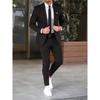 Men's Suit Sets Fashion Party Wedding Groom Outfits Solid Color Slim Elegant Two Piece Sets Blazer Jacket and Pants