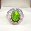 Peridot Oval Cut Gemstone With 925 Sterling Silver Ring For Men's #B481 JL375683936231
