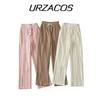 Ur Za Cosfashion Women's Wear Autumn and Winter New European and American Style Thickened Knitting High Waist Commuter Pants 3 Long Color