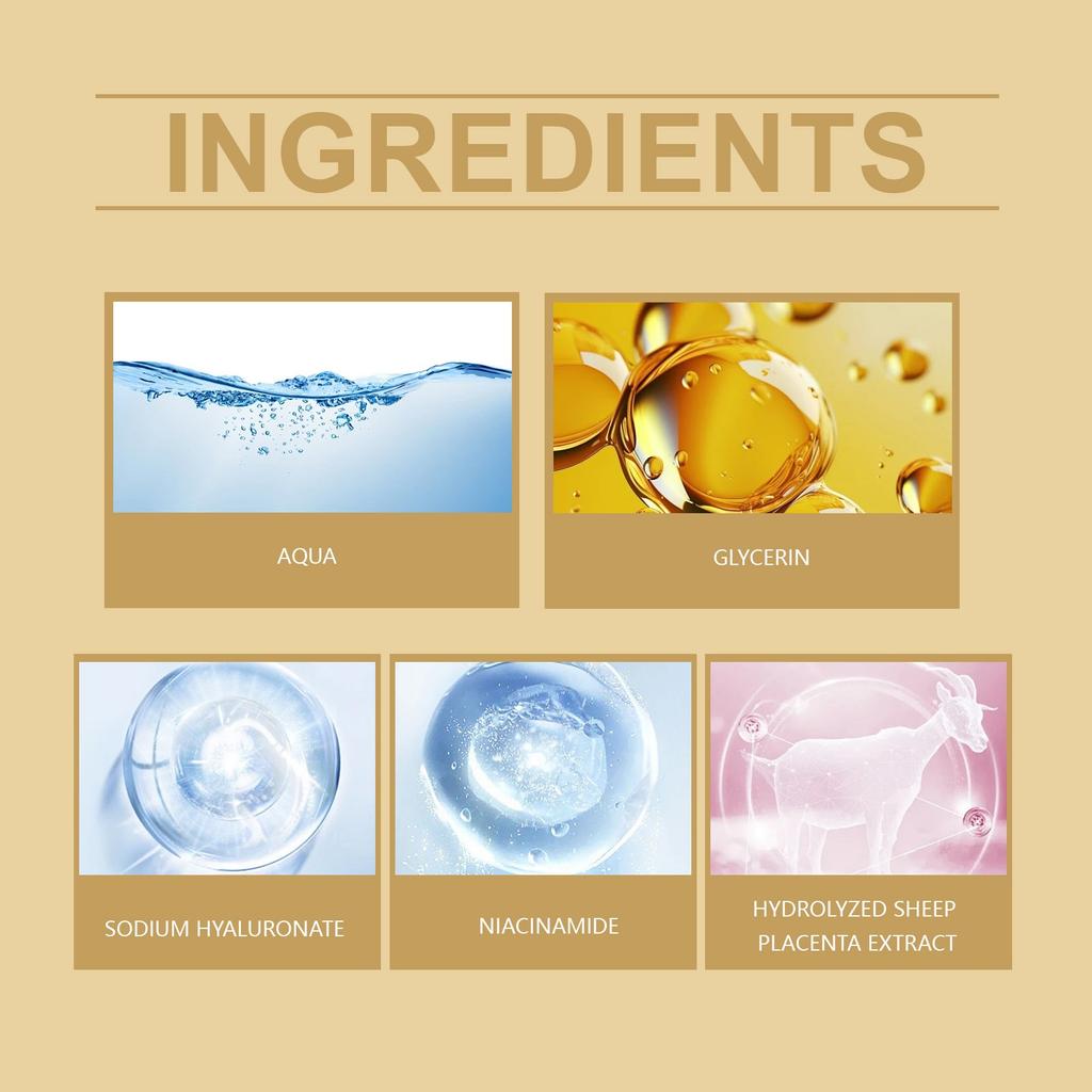 Sheep Placenta SERUM Water, Moisturizing, Firming And Moisturizing Water, Smooths The Skin And Smooths Fine Lines,120ML