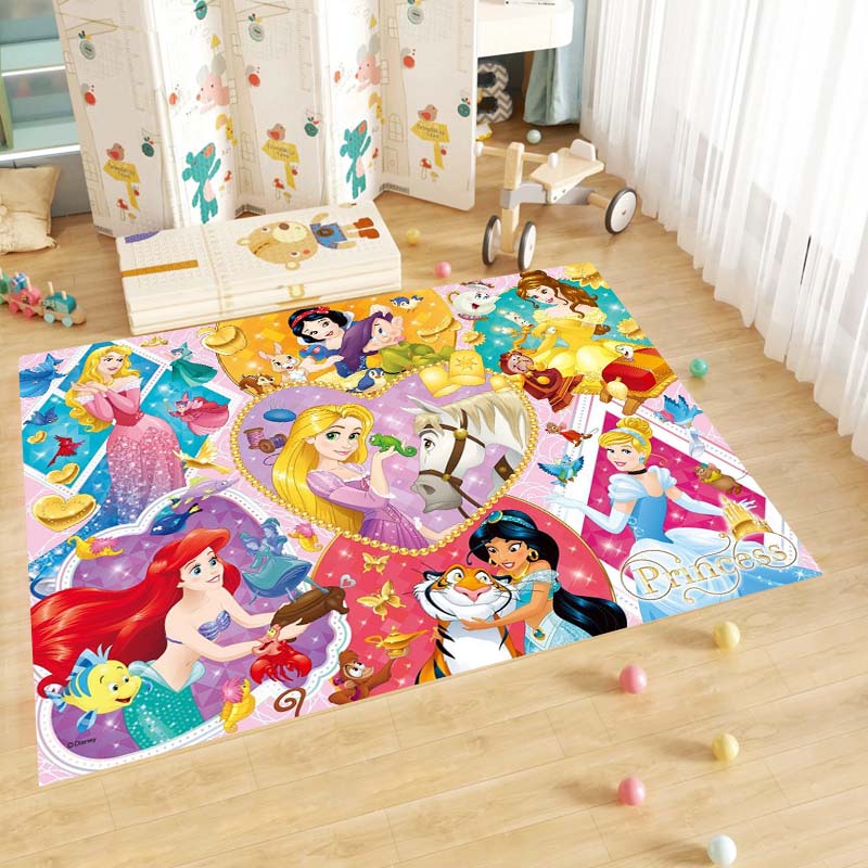 Cute cartoon rug with princess anime pattern, non-slip, machine washable, suitable for living room, bedroom, and home use.-22