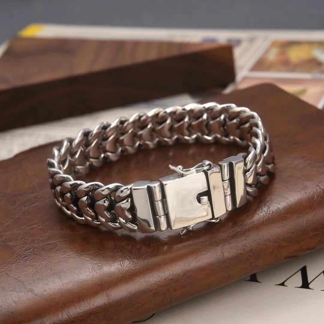 New Fashionable Vintage Bracelet with Dragon Bone and Peace Pattern, Simple and Elegant 18cm белый