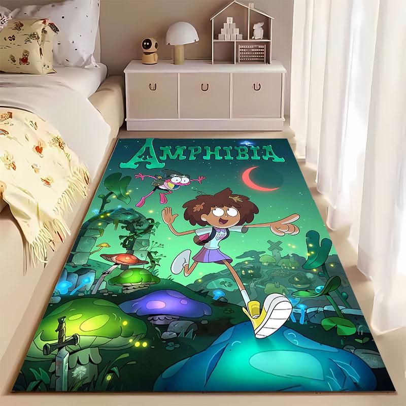 Amphibia Cartoon Adventure Carpet Suitable As a Non-slip Mat for the Living Room or Bedroom Sofa