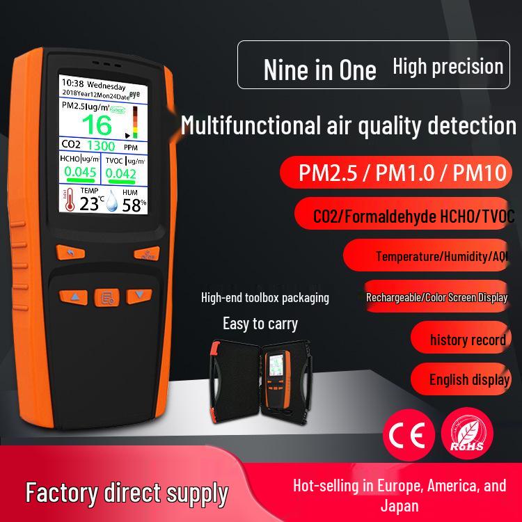 Formaldehyde, CO2, PM2.5 Detector & Thermohygrometer