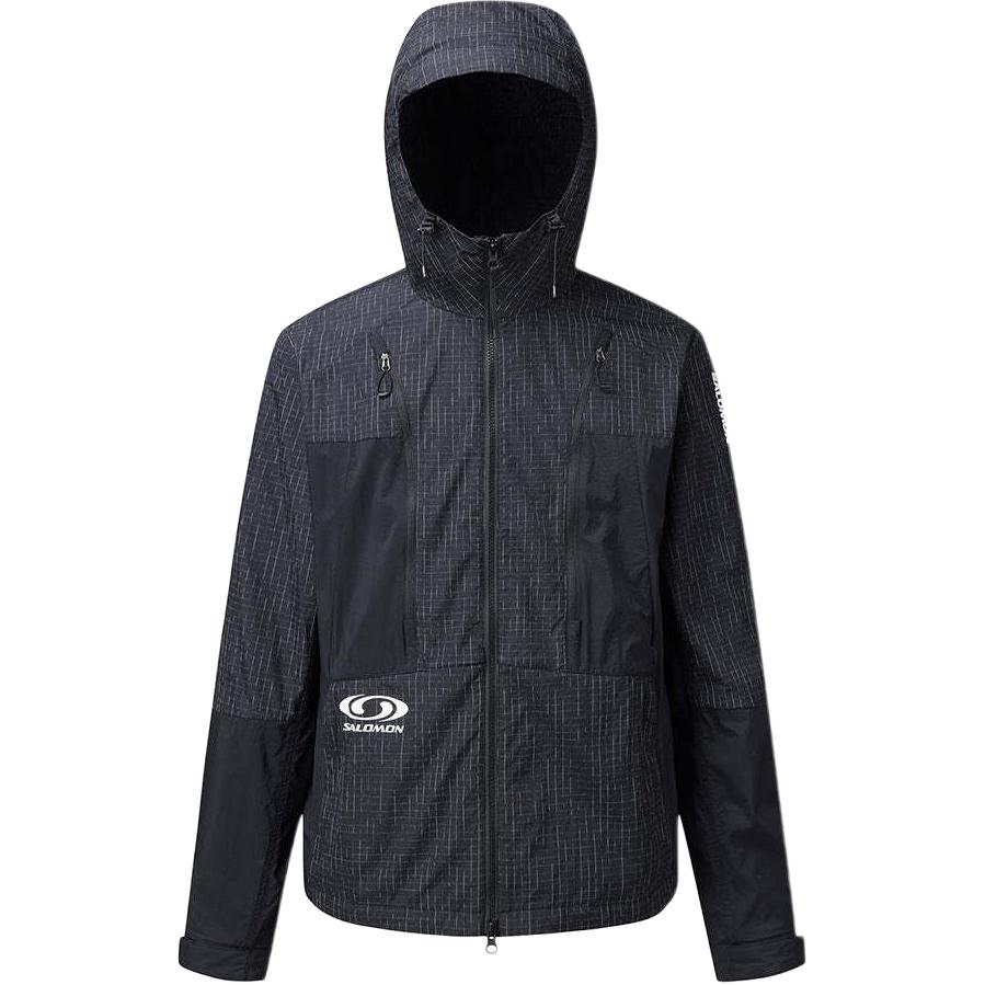 Salomon Letter Logo Loose Fit Hooded Long Sleeve Jacket Men Jacket Black C28046