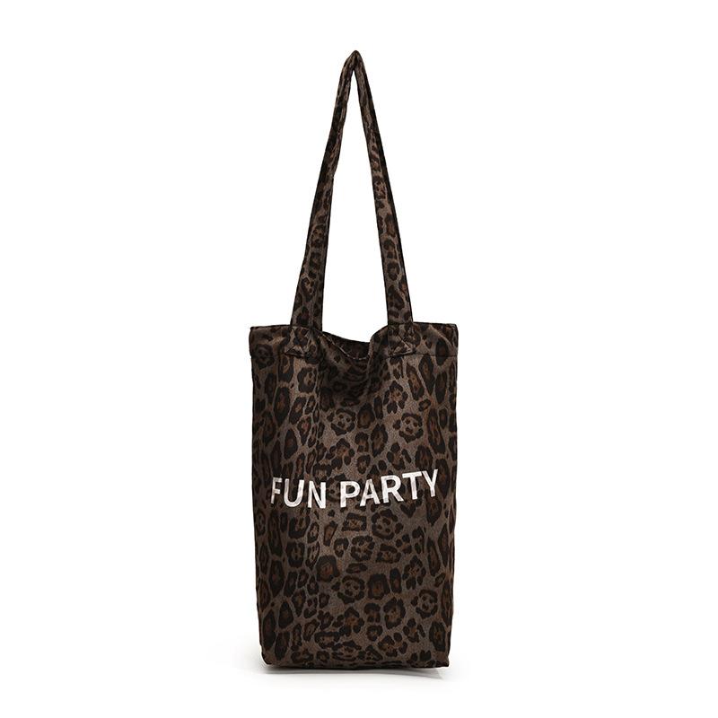 Retro leopard print shoulder bag, commuter bag, tote bag, fashion bucket bag, women's casual autumn and winter large-capacity bag.