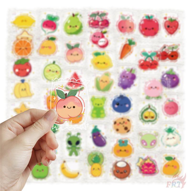 50Pcs/Set Wrapped Candy. Fruit Emoji PET Stickers Waterproof DIY Fashion Doodle Decals Stickers